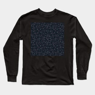 Elegant Rose Gold Dots Confetti Blue Design Long Sleeve T-Shirt